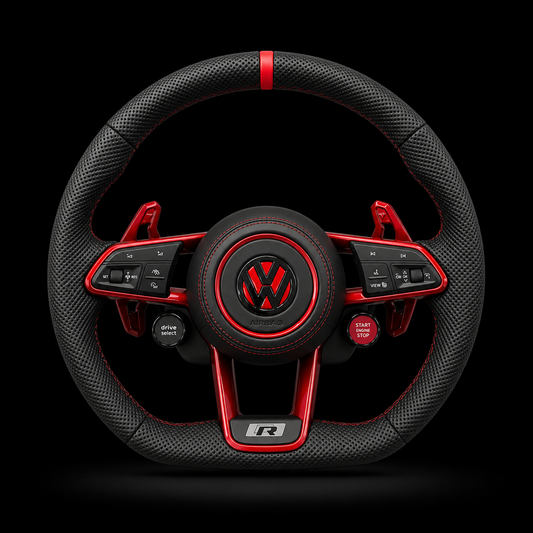 Volant Volkswagen R Carbone Rouge