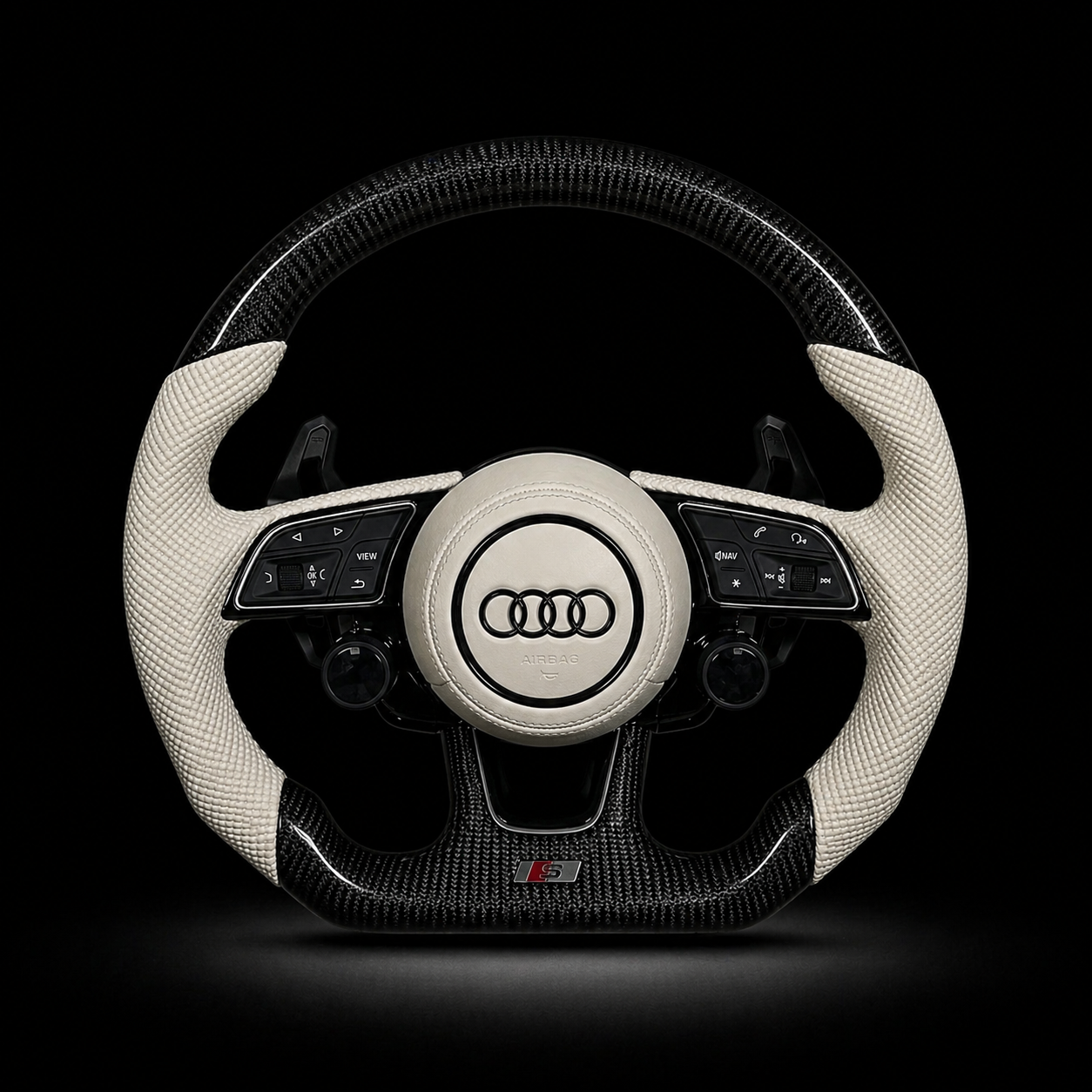 Volant Audi RS carbone beige