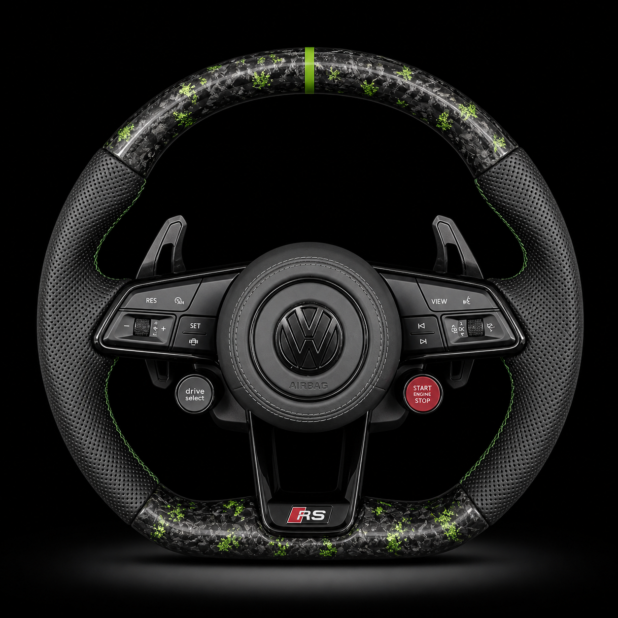 Volant Volkswagen RS Carbone Vert Performance