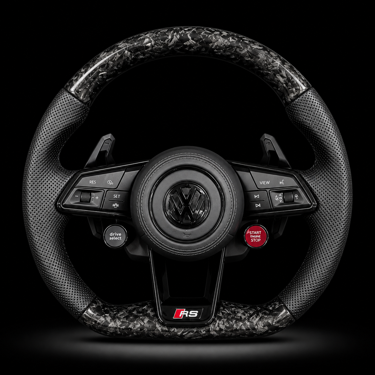 Volant Volkswagen RS Carbone Forgé Noir