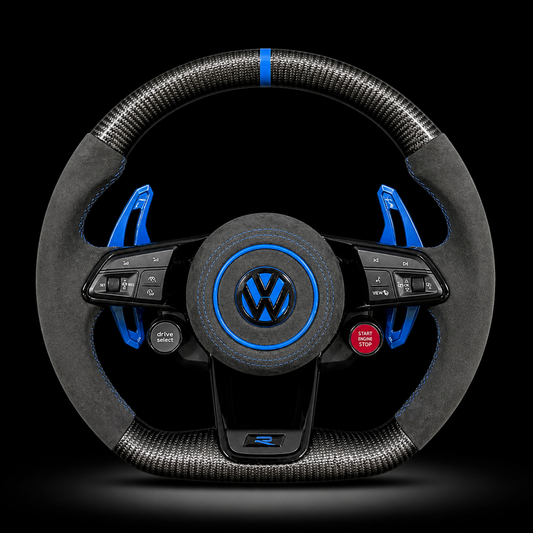 Volant Volkswagen R Carbone & Alcantara Bleu