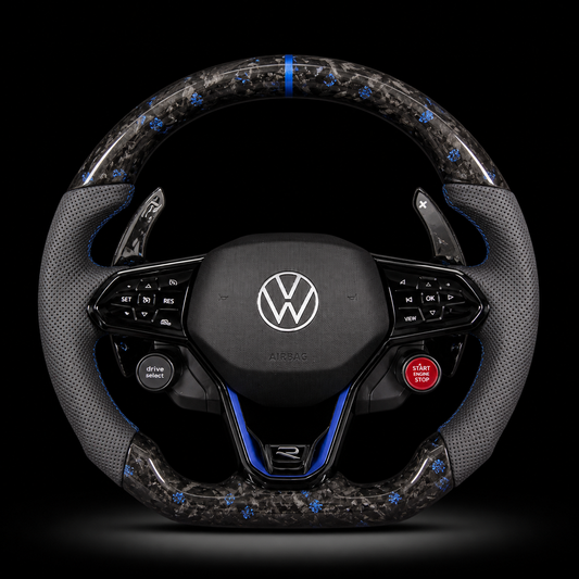 Volant Volkswagen R Carbone Forgé Bleu & Alcantara