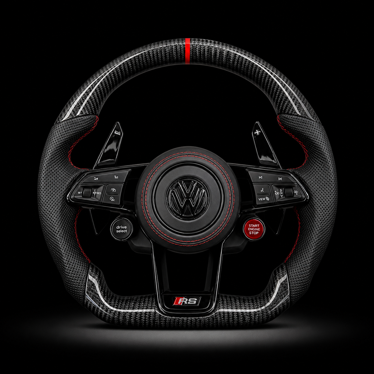 Volant Volkswagen RS Carbone Rouge